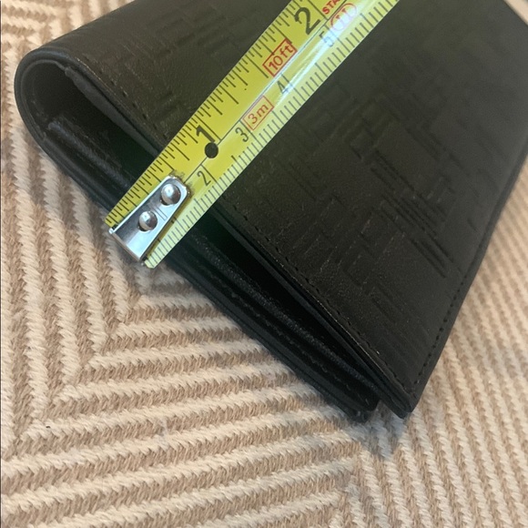 DUNHILL Black Geometric Textured Bifold Longline Wallet - Picture 14 of 15